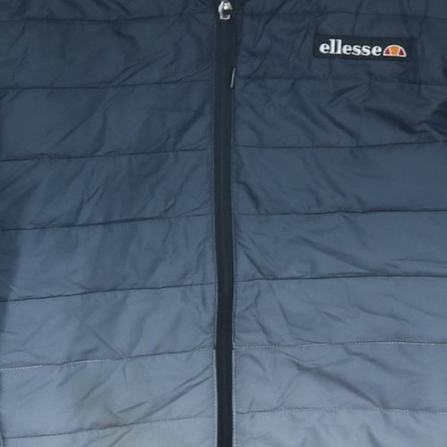 Ellesse Men's Blue Hooded Puffer Jacket Size M Lightweight Casual