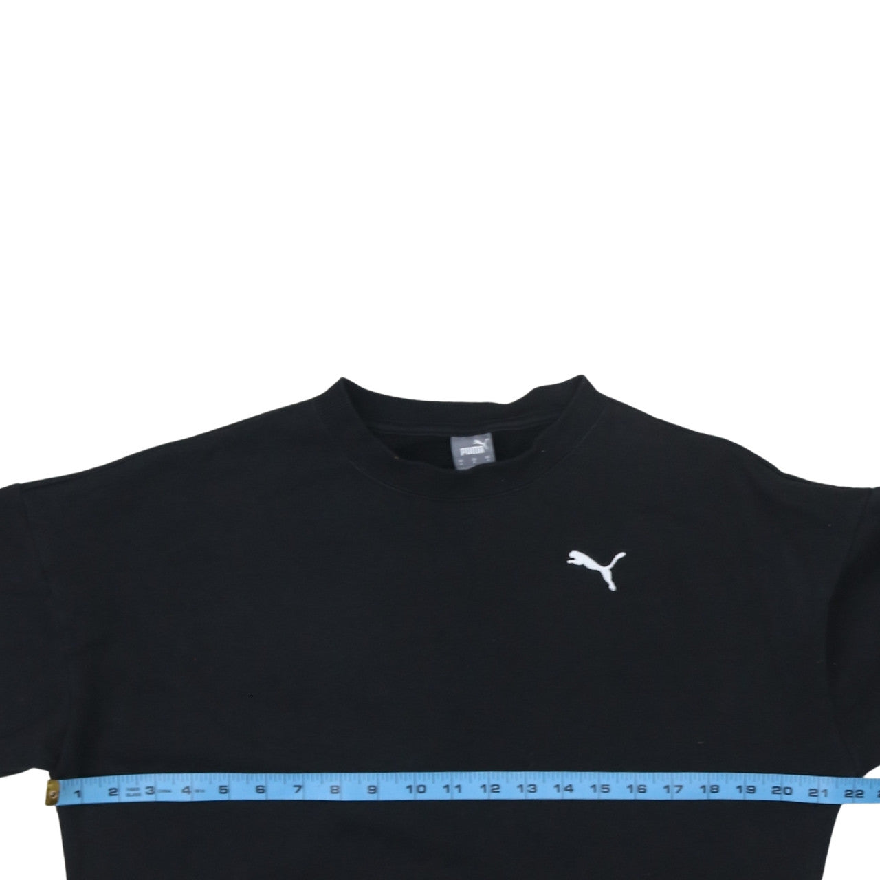 Puma Womens Black Small Cropped Crew Neck Sweatshirt