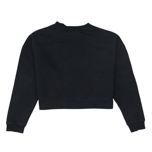 Puma Womens Black Small Cropped Crew Neck Sweatshirt