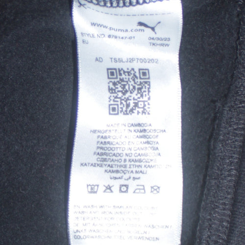 Puma Womens Black Small Cropped Crew Neck Sweatshirt