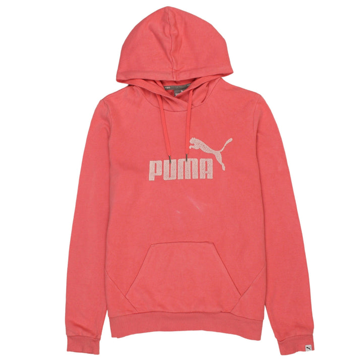 Puma Women's Pink Pullover Hoodie Size 14 Logo Print Casual