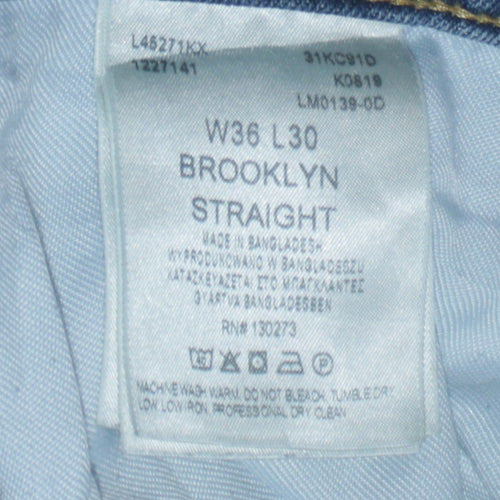Lee Men's Blue Straight Fit Brooklyn W36 L30 Jeans