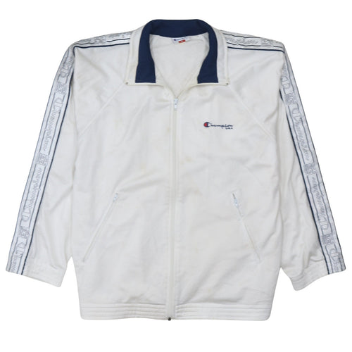 Champion USA Men's White Full Zip Track Sweatshirt M