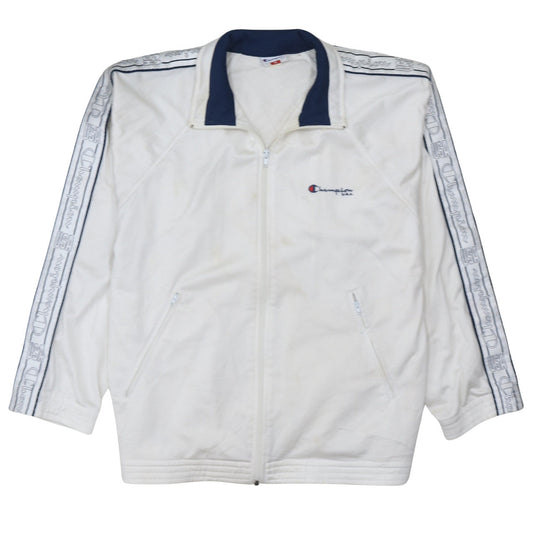Champion USA Men's White Full Zip Track Sweatshirt M
