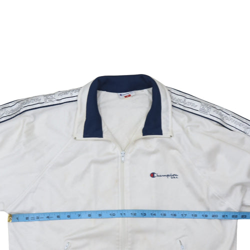 Champion USA Men's White Full Zip Track Sweatshirt M