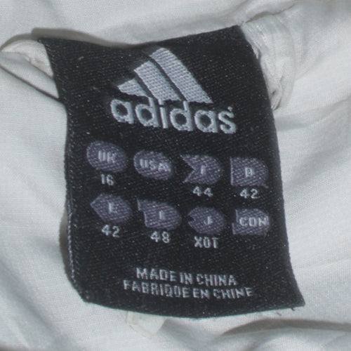 Adidas Women Ivory Quilted Puffer Jacket Size 16 Regular Fit