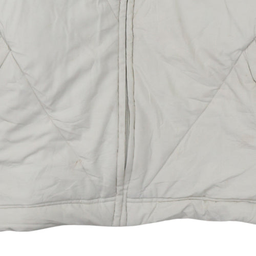 Adidas Women Ivory Quilted Puffer Jacket Size 16 Regular Fit