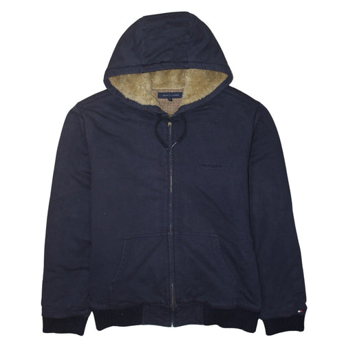 Tommy Hilfiger Men's Blue Full Zip Fleece Lined Hoodie Size L