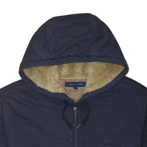Tommy Hilfiger Men's Blue Full Zip Fleece Lined Hoodie Size L