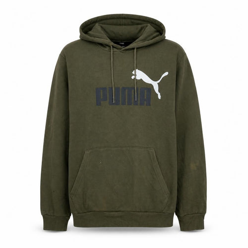 Puma Men's Green Pullover Hoodie Small Logo Sports Fleece