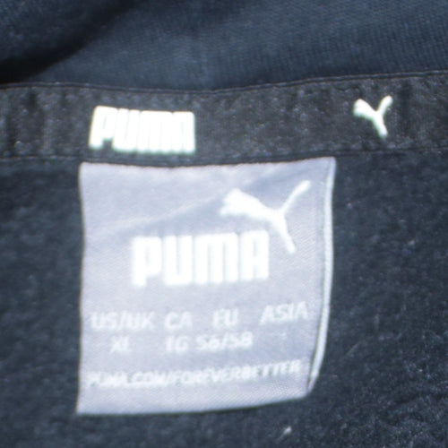 Puma Men's Black XL Pullover Hoodie with Logo Front
