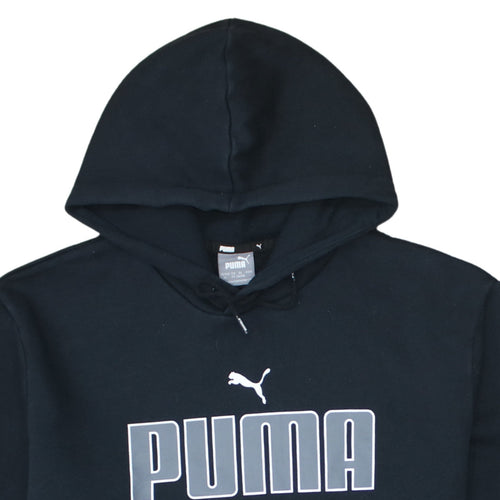 Puma Men's Black XL Pullover Hoodie with Logo Front