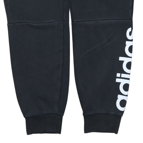 Adidas Womens Black Jogger Sweatpants M Elastic Waist Fleece