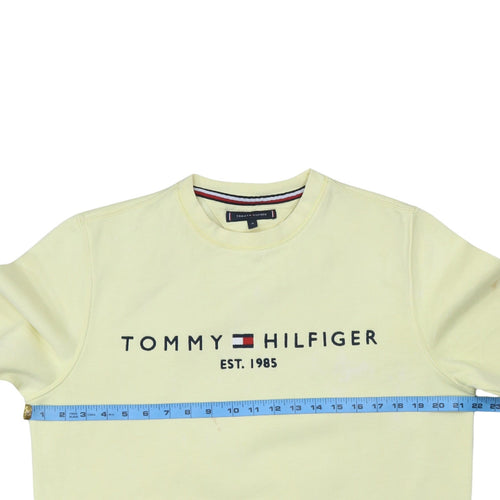 Tommy Hilfiger Men Yellow Logo Pullover Sweatshirt M