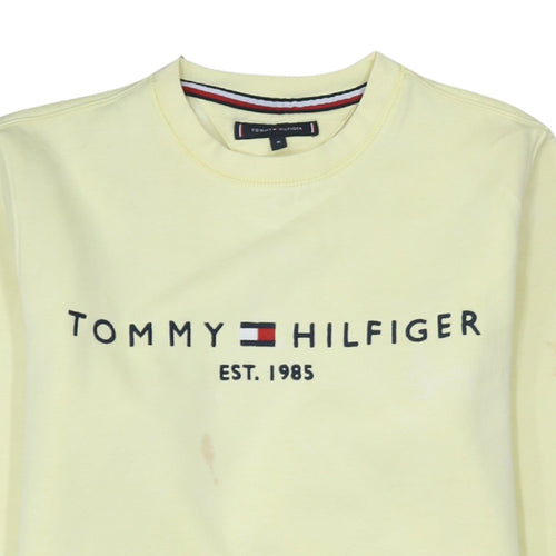 Tommy Hilfiger Men Yellow Logo Pullover Sweatshirt M