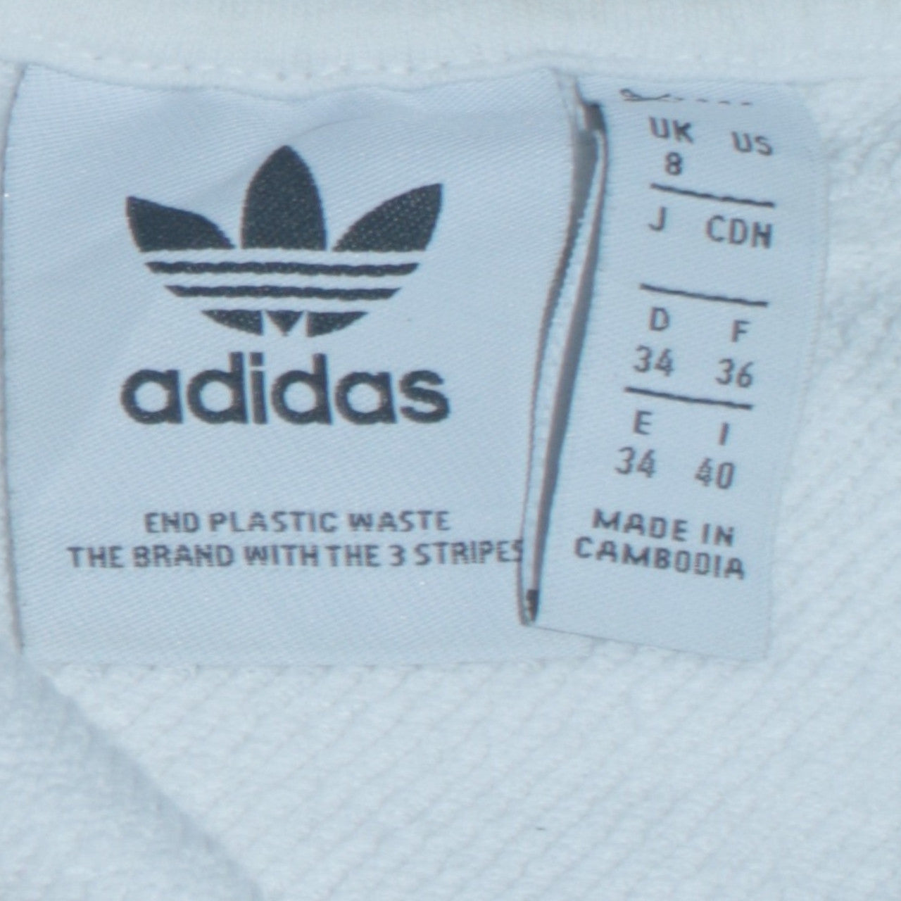 Adidas Women's White Crew Neck Sweatshirt Size 8 Originals Resort Logo