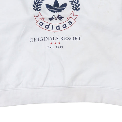 Adidas Women's White Crew Neck Sweatshirt Size 8 Originals Resort Logo