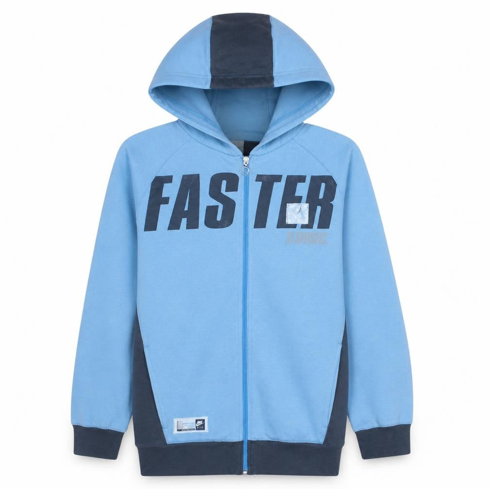 Nike Boys Blue Full Zip Hoodie XL 16 Years Faster Graphic Hooded Sweatshirt