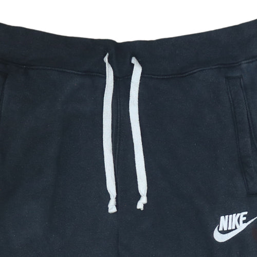 Nike Men's Black Jogger Trousers M Regular Fit Fleece Drawstring