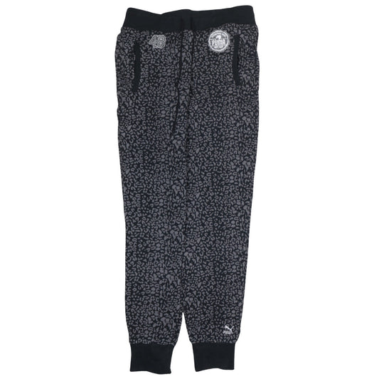 Puma Women's Black Animal Print Jogger Trousers Size 14