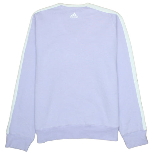 Adidas Women Purple White V-Neck Pullover Sweatshirt Size 12