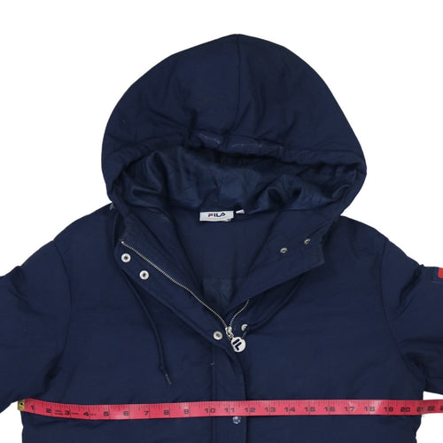 FILA Womens Blue XS Puffer Jacket Hooded Winter Coat
