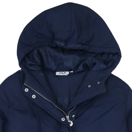 FILA Womens Blue XS Puffer Jacket Hooded Winter Coat