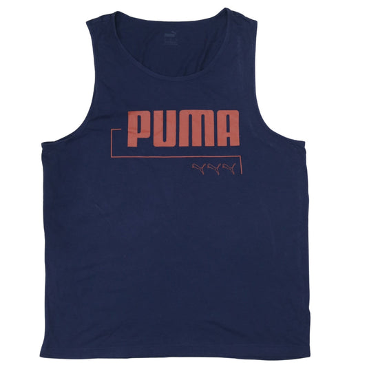 Puma Mens Blue XL Tank Top Sleeveless Jersey Gym Vest