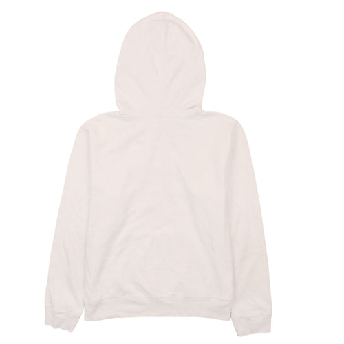 Champion Women White Pullover Hoodie L Logo Embroidered Sweatshirt