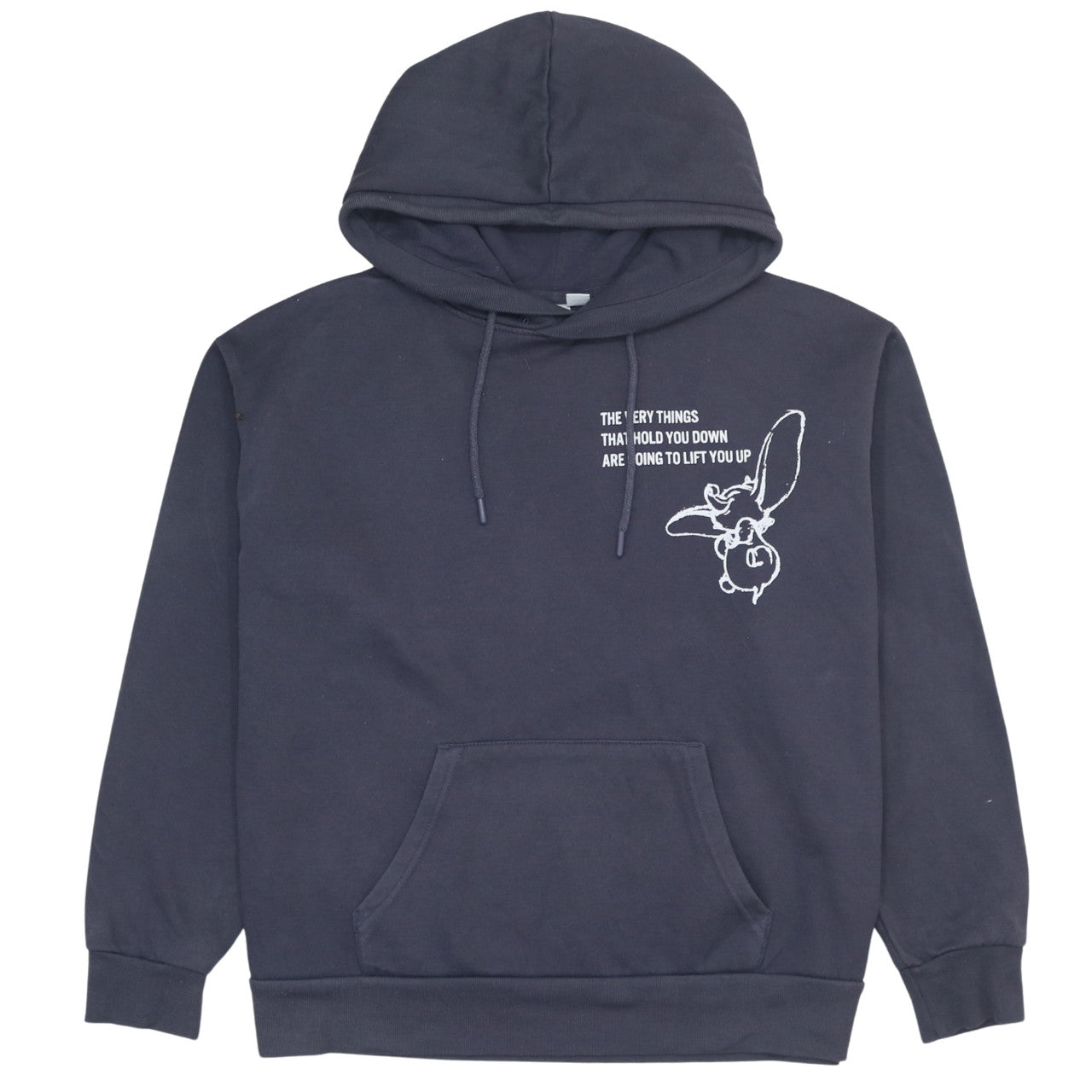 Disney Women’s Navy Dumbo Hoodie Size L 14/16 Pullover Graphic