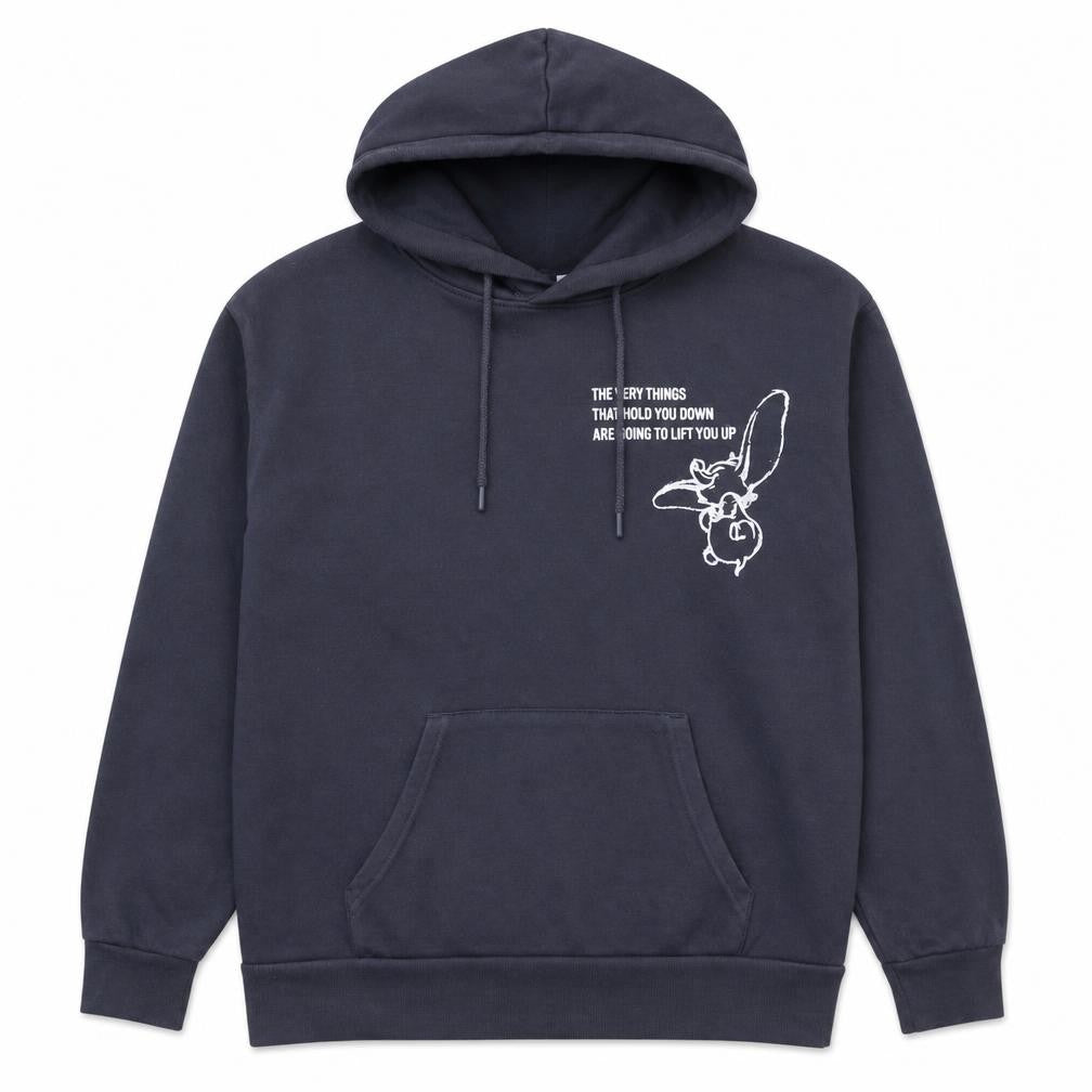 Disney Women’s Navy Dumbo Hoodie Size L 14/16 Pullover Graphic