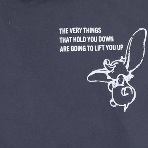 Disney Women’s Navy Dumbo Hoodie Size L 14/16 Pullover Graphic