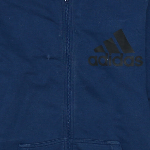 Adidas Men's Blue Full Zip Hoodie Size M Sports Fleece
