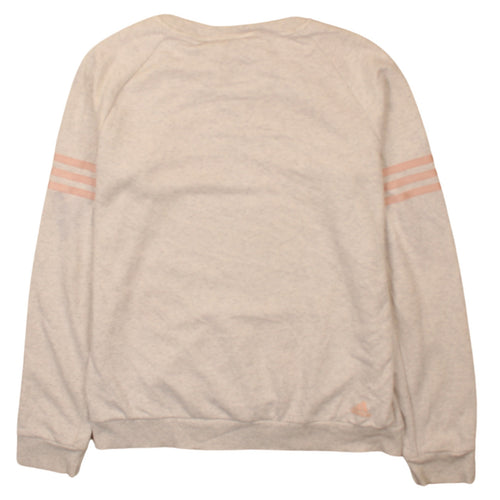 Adidas Women Beige Crew Neck 03 Graphic Pullover Sweatshirt Size L