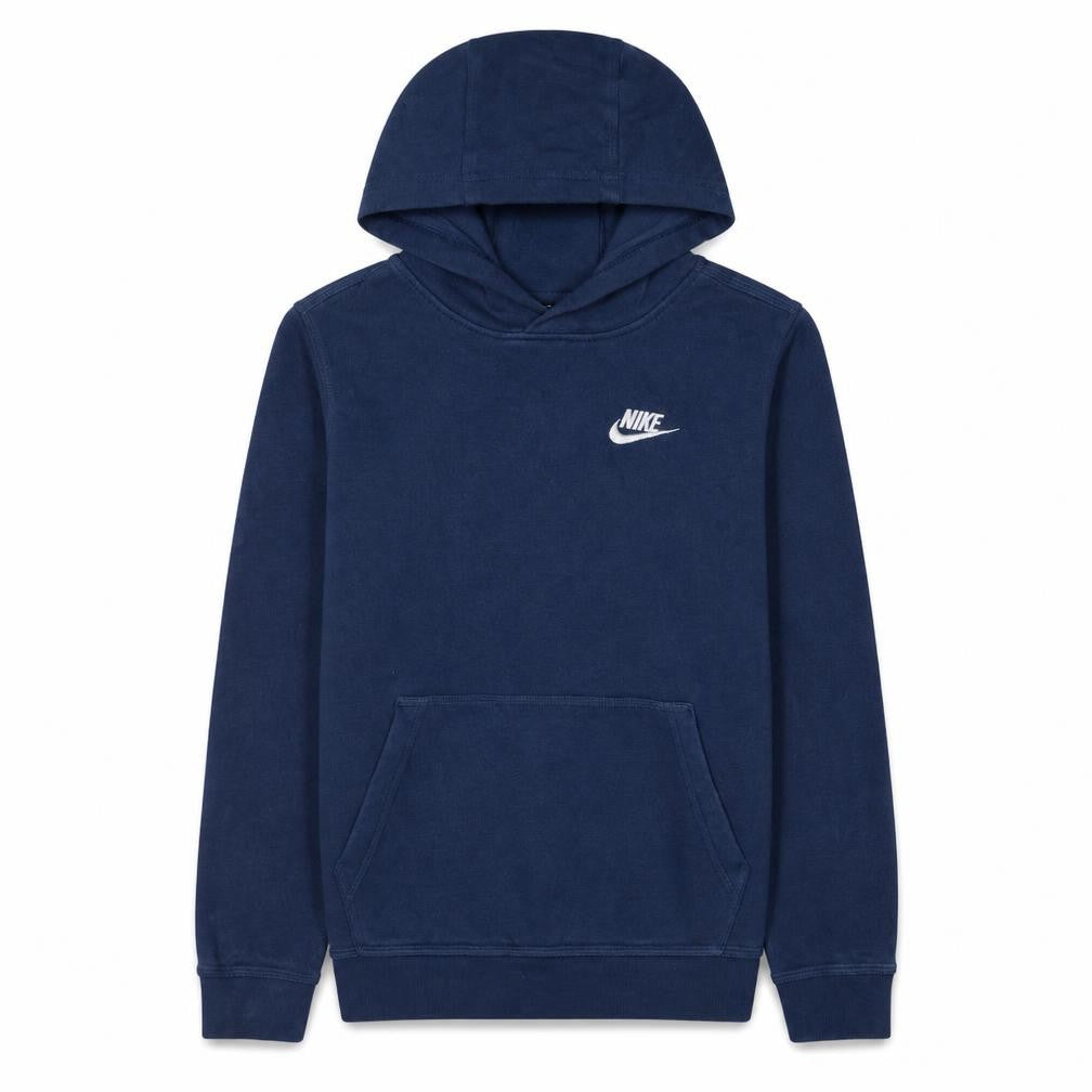 Nike Boys Blue Pullover Hoodie L 147-158cm Cotton Blend Logo Sweatshirt