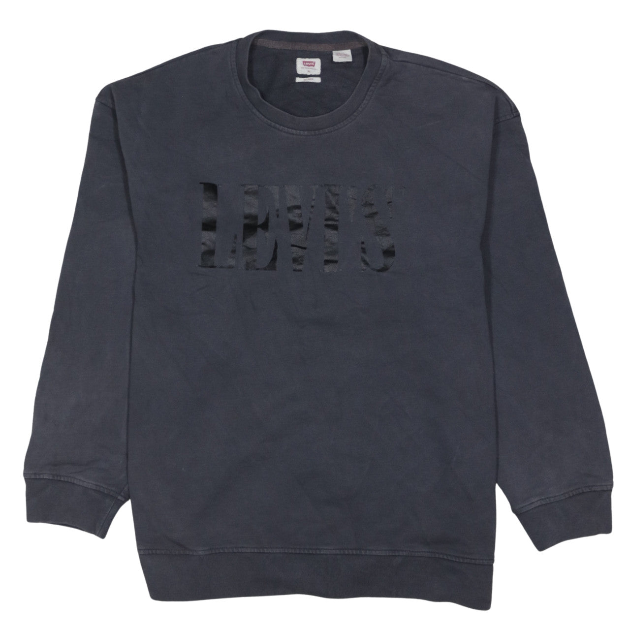 Levi's Men's Black XL Relaxed Fit Crew Neck Logo Sweatshirt