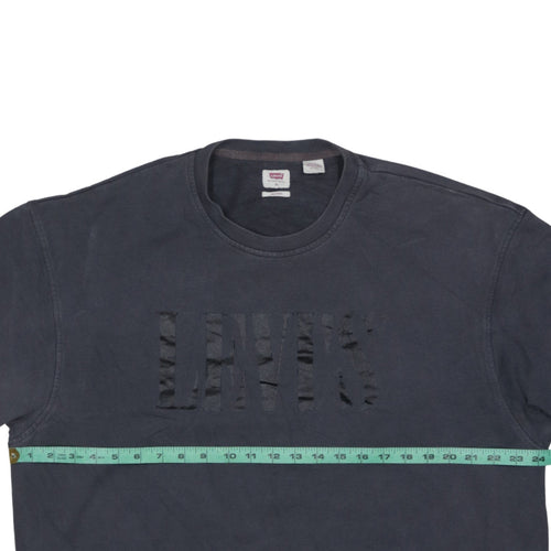 Levi's Men's Black XL Relaxed Fit Crew Neck Logo Sweatshirt