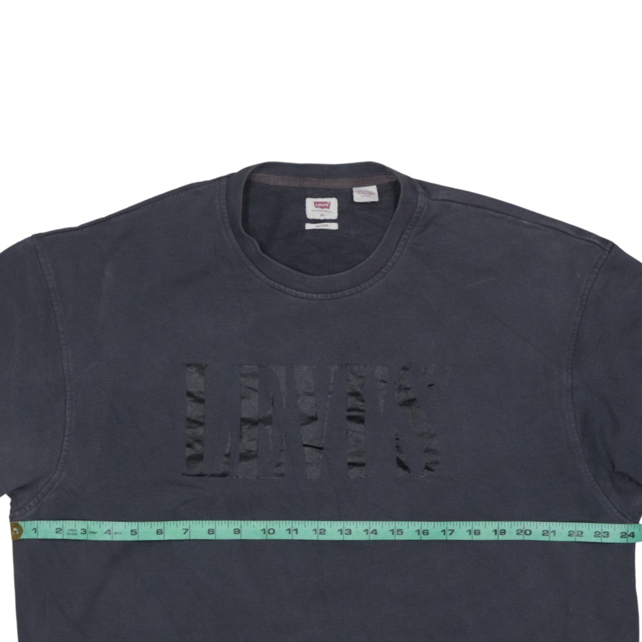 Levi's Men's Black XL Relaxed Fit Crew Neck Logo Sweatshirt