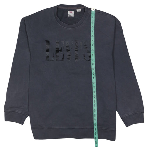 Levi's Men's Black XL Relaxed Fit Crew Neck Logo Sweatshirt