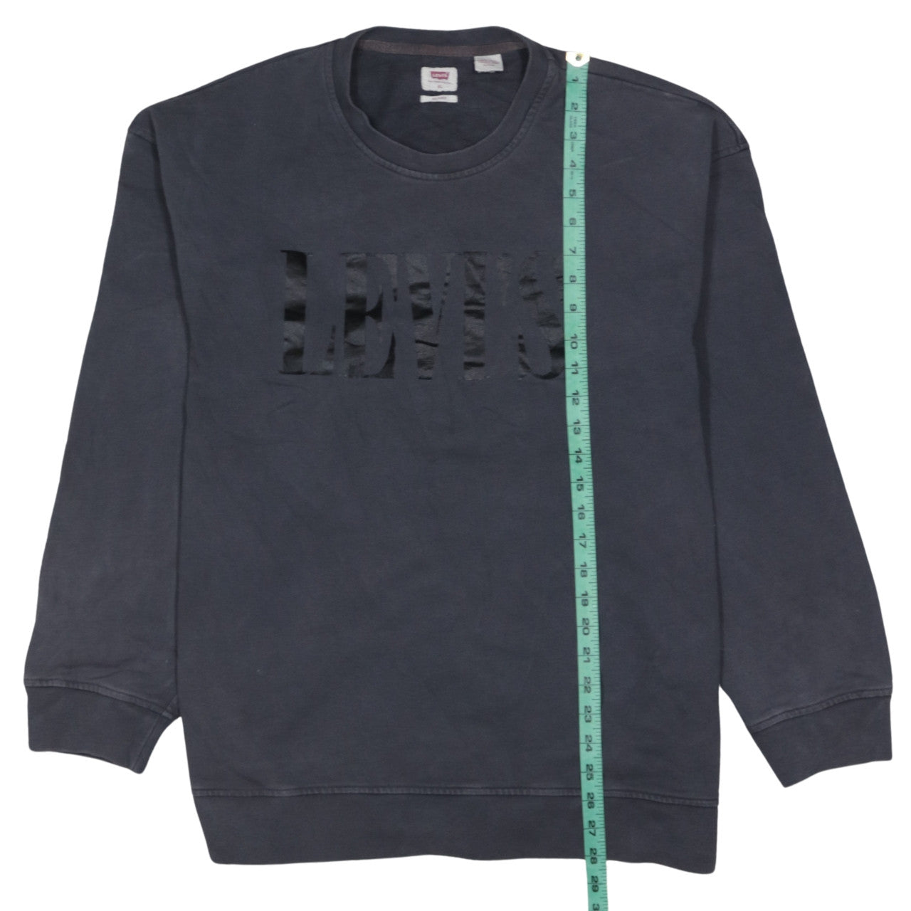 Levi's Men's Black XL Relaxed Fit Crew Neck Logo Sweatshirt