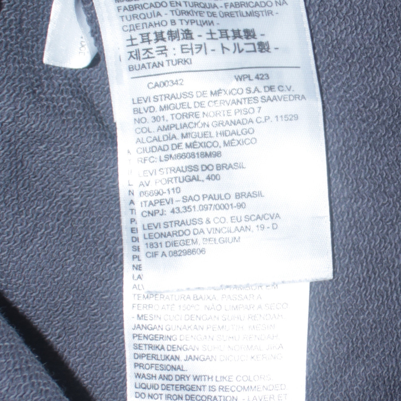Levi's Men's Black XL Relaxed Fit Crew Neck Logo Sweatshirt