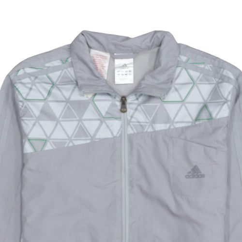 Adidas Boys Grey Full Zip Geometric Sweatshirt 11-12 Years