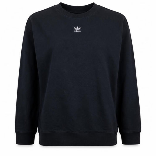Front view of Adidas Women Black Crew Neck Cotton Sweatshirt UK 12