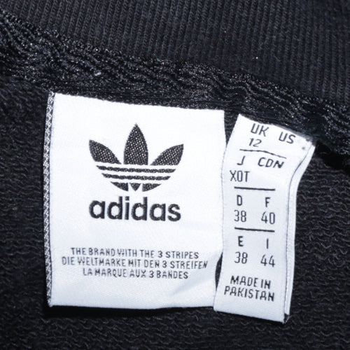 Adidas Women Black Crew Neck Cotton Sweatshirt UK 12