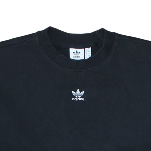 Adidas Women Black Crew Neck Cotton Sweatshirt UK 12