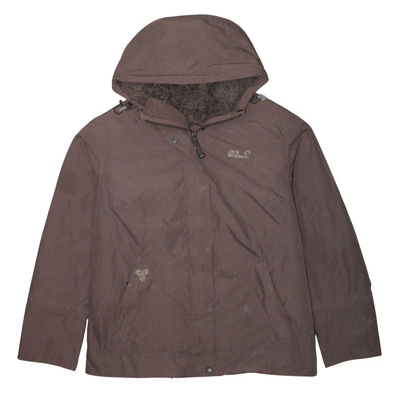 Jack Wolfskin Women Brown Hooded Parka Jacket Size 18 Waterproof