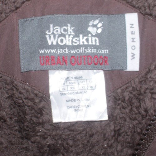 Jack Wolfskin Women Brown Hooded Parka Jacket Size 18 Waterproof