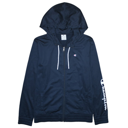 Champion Men's Blue Full Zip Hoodie XL Polyester Sportswear