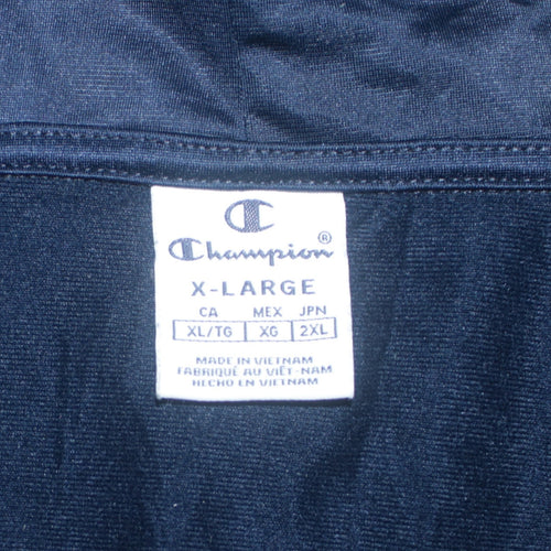 Champion Men's Blue Full Zip Hoodie XL Polyester Sportswear