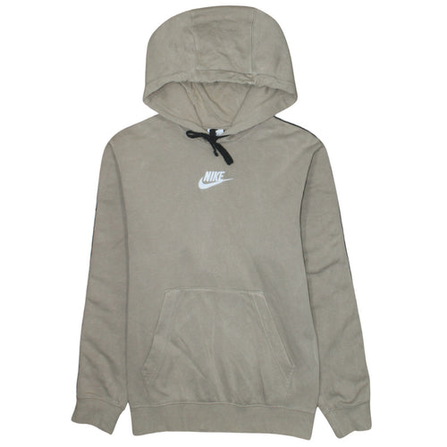 Nike Men's Beige Pullover Hoodie XS Logo Fleece Sweatshirt